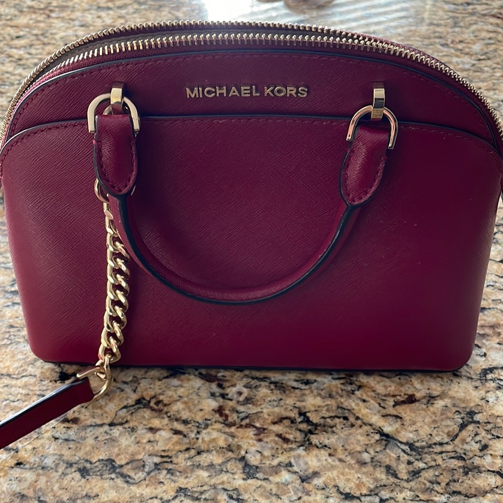 Michael Kors Maroon Dome Purse